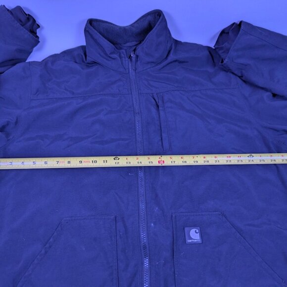 Carhartt Jacket Mens Corduroy Collar Fleece Lined Nylon Black Zip J199? 3XL - Picture 13 of 16